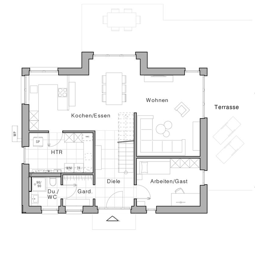 Grundriss modernes Einfamilienhaus Maxime 430