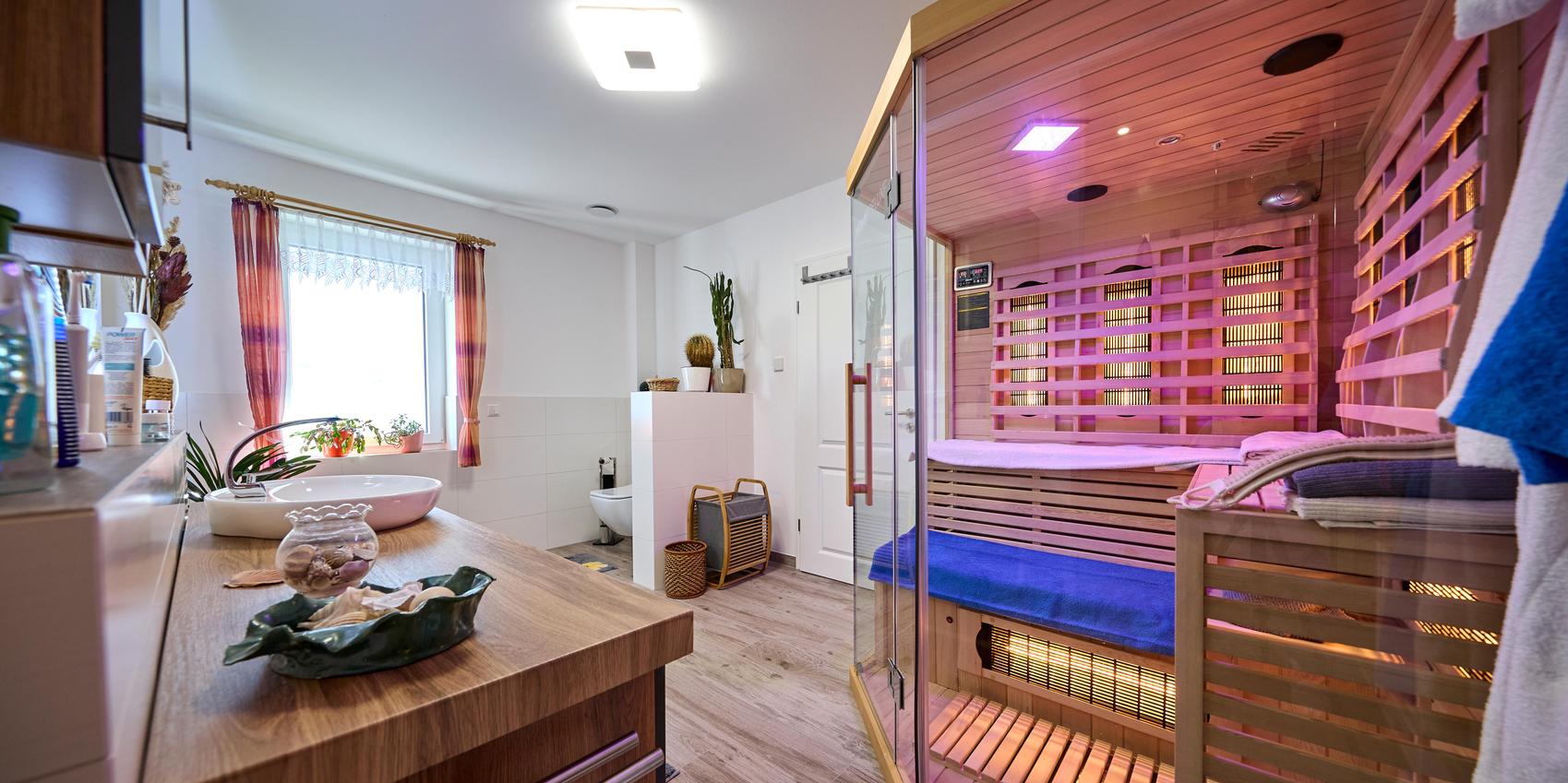 Maxime 500 B Badezimmer mit Sauna